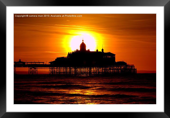 Pier in Silhouette Framed Mounted Print by camera man
