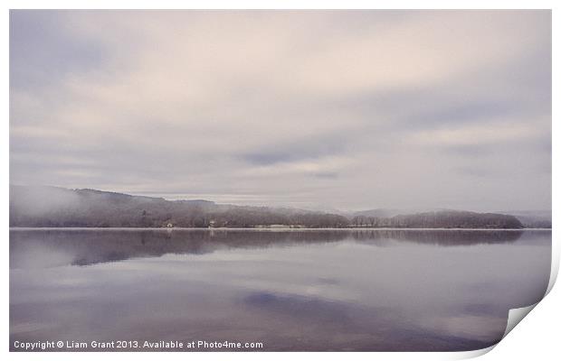 Misty dawn. Windermere, Lake District, Cumbria, UK Print by Liam Grant