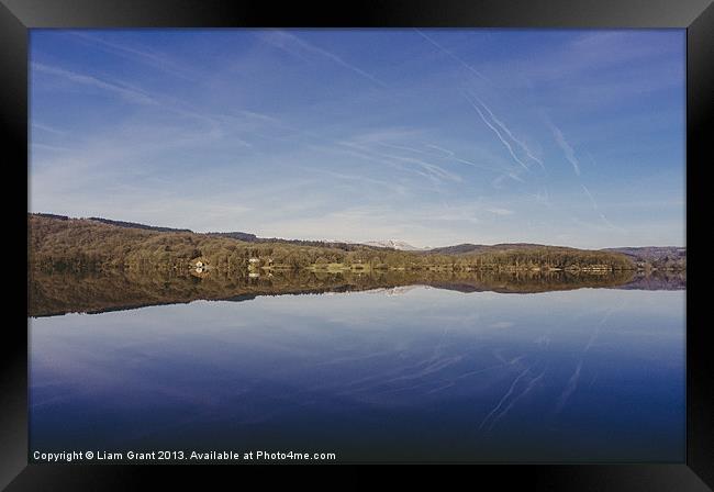 Mirror reflections at sunrise. Windermere, Lake Di Framed Print by Liam Grant