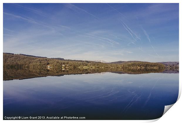 Mirror reflections at sunrise. Windermere, Lake Di Print by Liam Grant