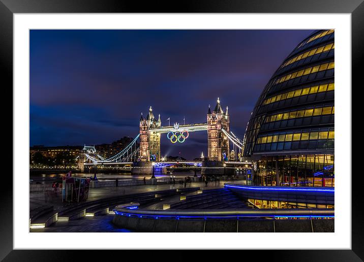 City Hall & Tower Bridge II Framed Mounted Print by Paul Shears Photogr
