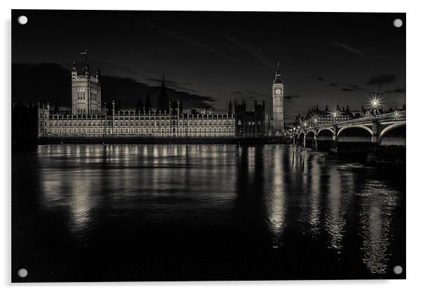 The Dark Side To Parliament Acrylic by Paul Shears Photogr