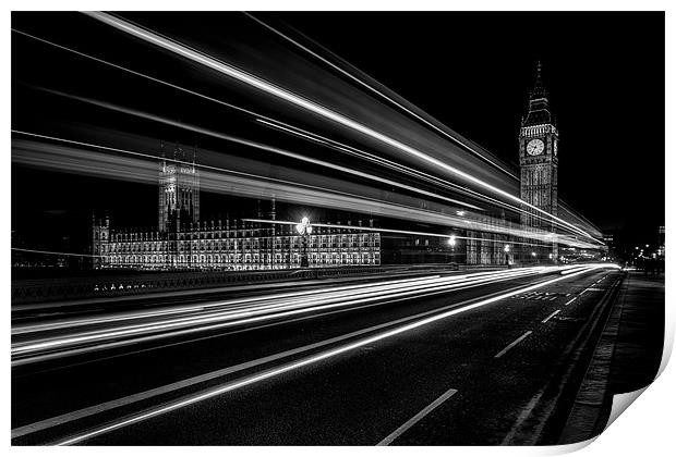 Westminster Lights Print by Paul Shears Photogr