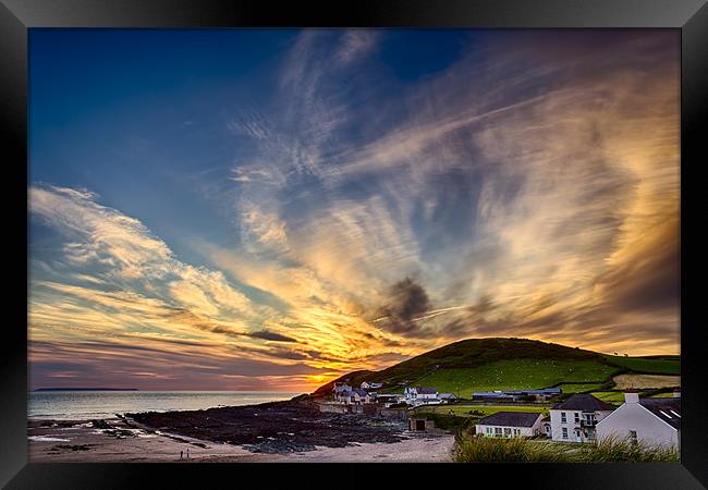 Croyde Bay Sunset Framed Print by Dave Wilkinson North Devon Ph