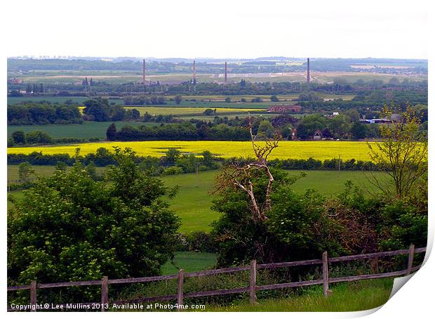 Marston Vale from Houghton House Print by Lee Mullins