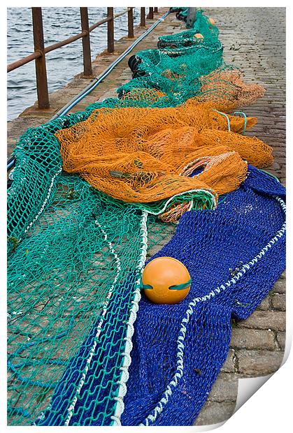 Fishing Nets by the Harbour Print by Jacqi Elmslie
