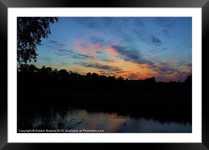 Sunset over the river Framed Mounted Print by Lady Debra Bowers L.R.P.S