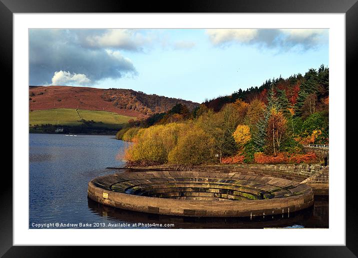 Overflow At Ladybower Reservoir Framed Mounted Print by A B