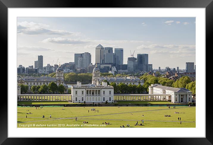 View from Greenwich over Queens House Royal Naval  Framed Mounted Print by stefano baldini