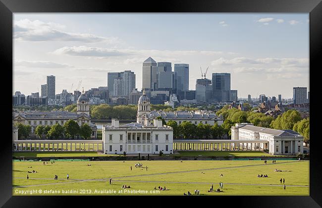 View from Greenwich over Queens House Royal Naval  Framed Print by stefano baldini