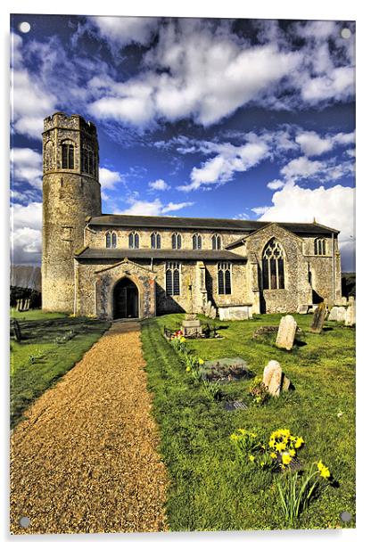 St Andrew, Bedingham Acrylic by Darren Burroughs