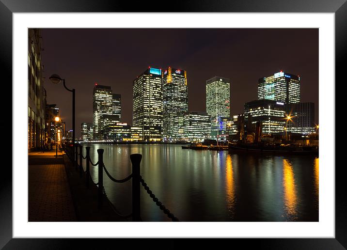The Docks By Night Framed Mounted Print by Paul Shears Photogr