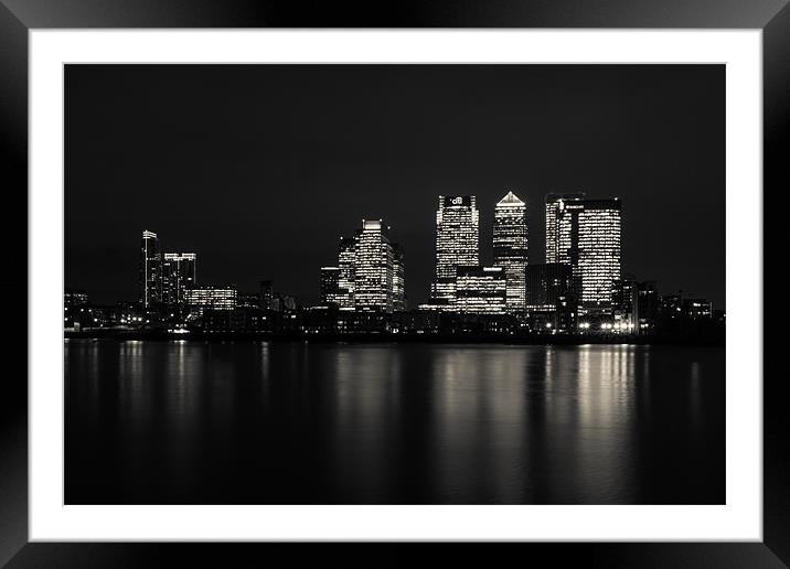 Canary Wharf From Across The River Thames II Framed Mounted Print by Paul Shears Photogr