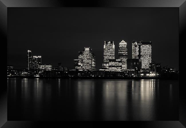 Canary Wharf From Across The River Thames II Framed Print by Paul Shears Photogr