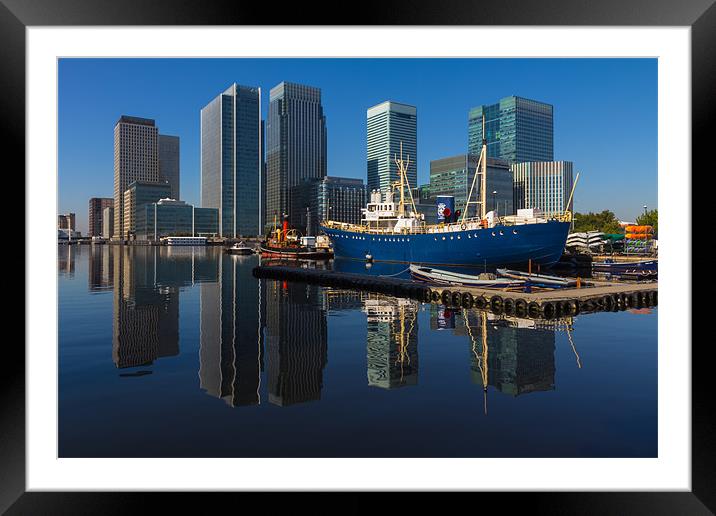 Canary Wharf Reflections Framed Mounted Print by Paul Shears Photogr