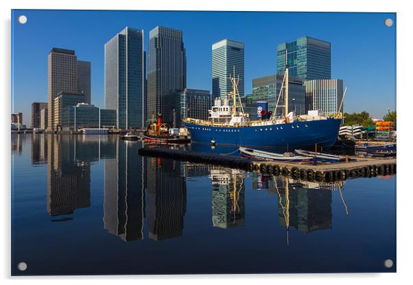 Canary Wharf Reflections Acrylic by Paul Shears Photogr