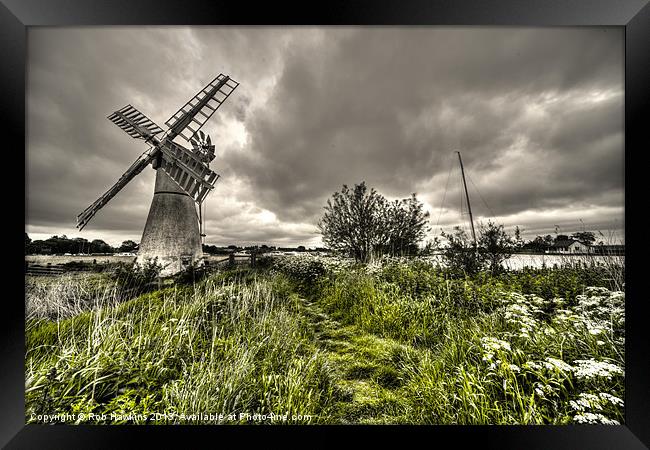 Thurne Wind Pump Framed Print by Rob Hawkins