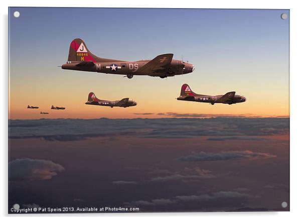 B17 - 511 Sqdn - A Winters Tale  (2) Acrylic by Pat Speirs