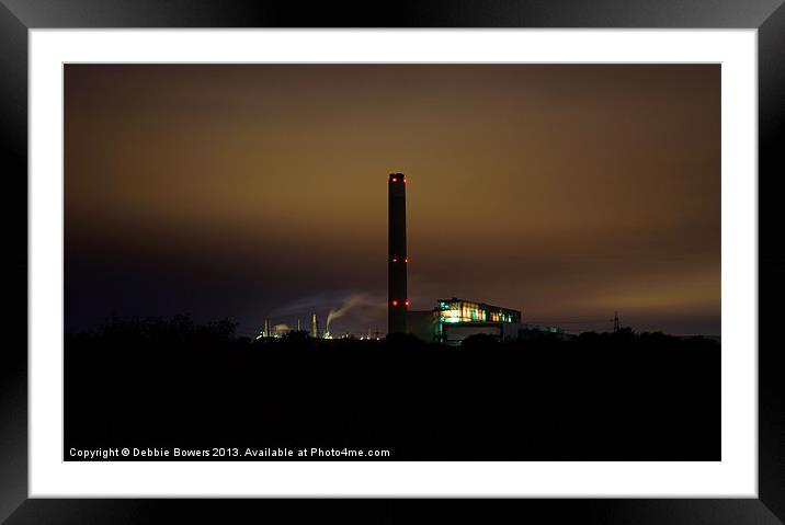 Fawley at Night Framed Mounted Print by Lady Debra Bowers L.R.P.S