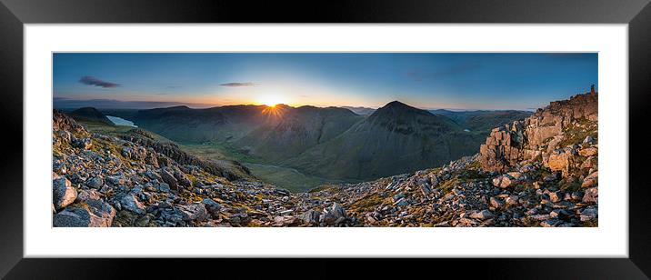 Lingmell Panoramic Framed Mounted Print by James Grant