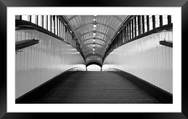 Tynemouth Metro Bridge, Black and White Framed Mounted Print by Helen Holmes