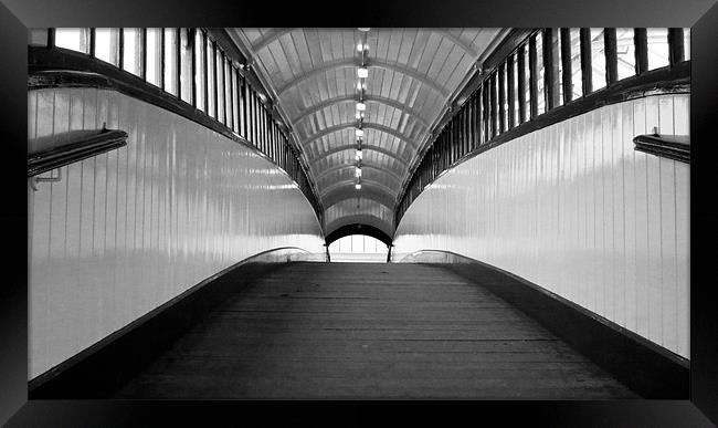 Tynemouth Metro Bridge, Black and White Framed Print by Helen Holmes