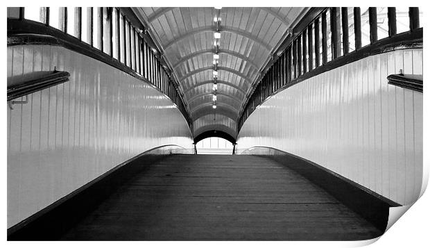 Tynemouth Metro Bridge, Black and White Print by Helen Holmes