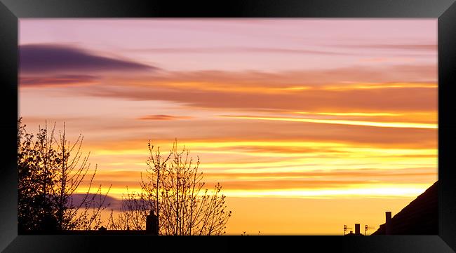 Sunset, Gateshead, Skyline Framed Print by Helen Holmes