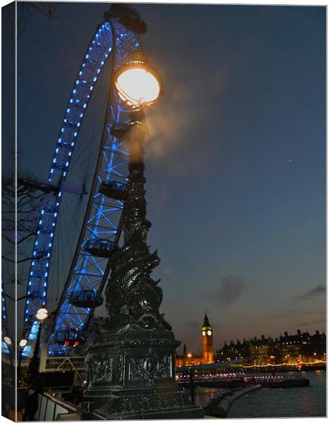 London Eye by Night Canvas Print by Louise Theodorou
