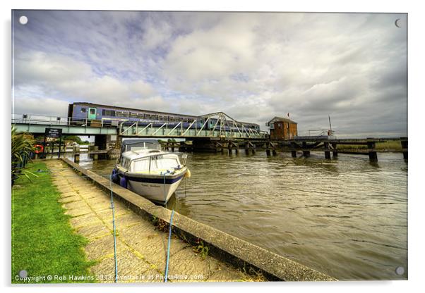 Reedham Swing Bridge Acrylic by Rob Hawkins