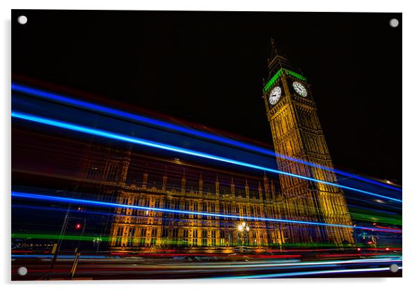 Big Ben & The Night Lights Acrylic by Paul Shears Photogr