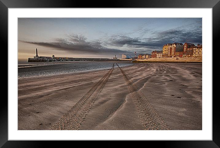 Margate beach in the evening Framed Mounted Print by Mike Laskey
