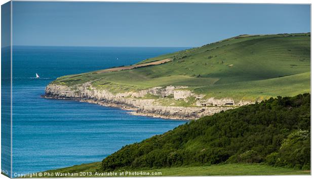 Seacombe and Winspit Canvas Print by Phil Wareham