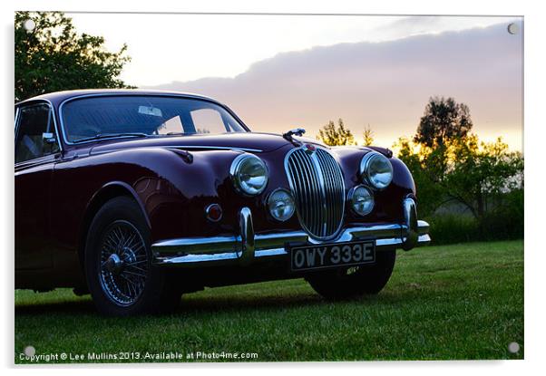 Mark II Jaguar at sunset Acrylic by Lee Mullins