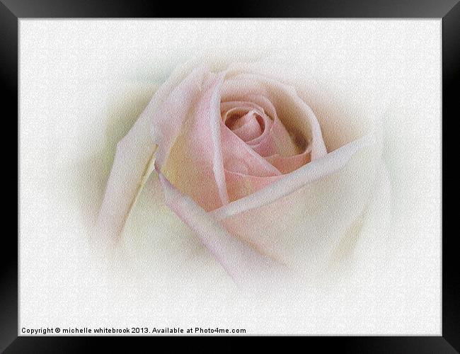 Textured Rose Framed Print by michelle whitebrook
