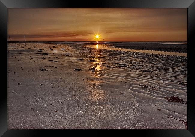 Margate beach sunset Framed Print by Mike Laskey