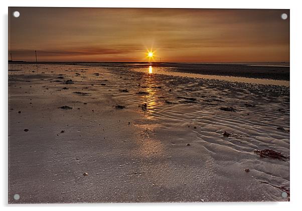 Margate beach sunset Acrylic by Mike Laskey