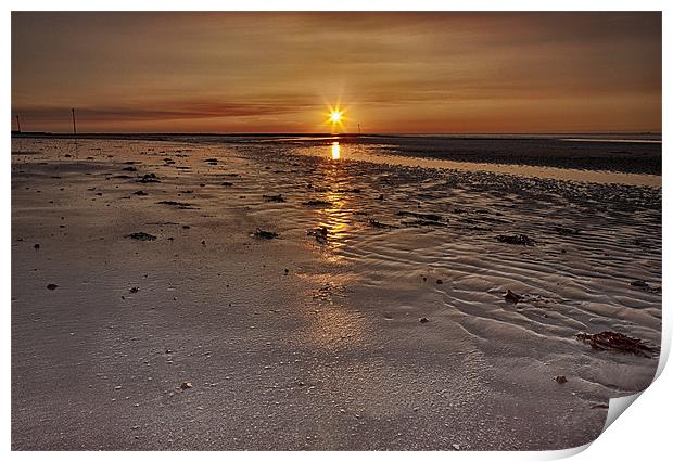 Margate beach sunset Print by Mike Laskey