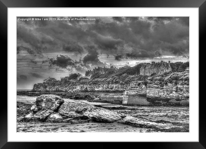 Scottish seaside town in mono Framed Mounted Print by Thanet Photos