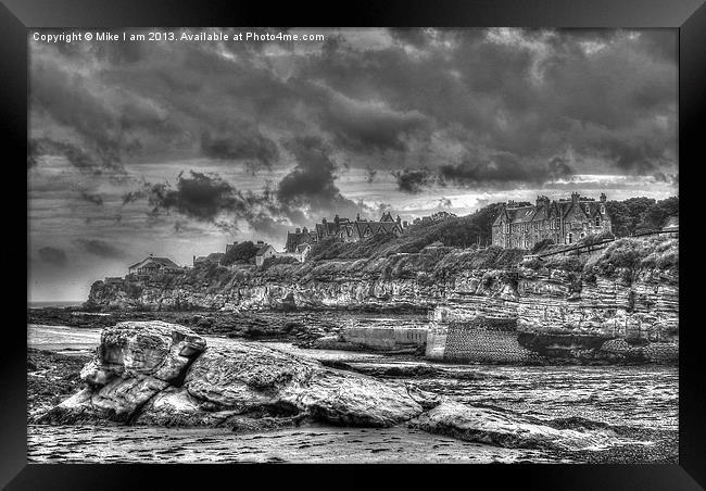 Scottish seaside town in mono Framed Print by Thanet Photos