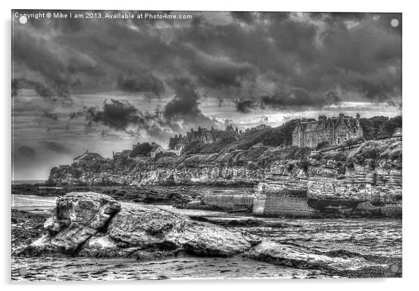 Scottish seaside town in mono Acrylic by Thanet Photos