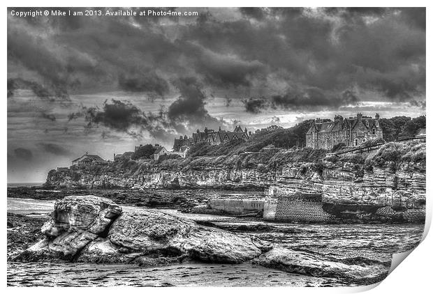 Scottish seaside town in mono Print by Thanet Photos