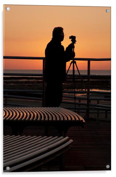 Sunset Photographer Acrylic by Mike Laskey