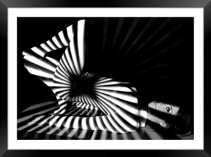 Black and White Illustration Framed Mounted Print by Sara Booth