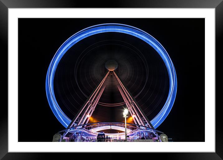 Brighton Wheel Light Trails Framed Mounted Print by Mike Laskey