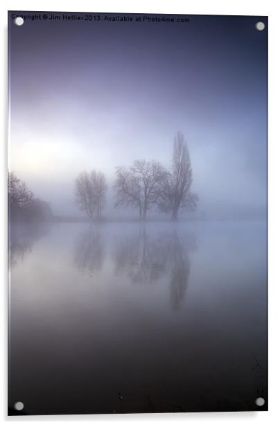 Dawn at Mapledurham Acrylic by Jim Hellier
