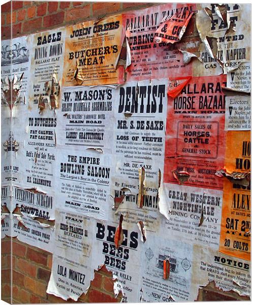 Peeling posters Ballarat Victoria Australia Canvas Print by David Worthington