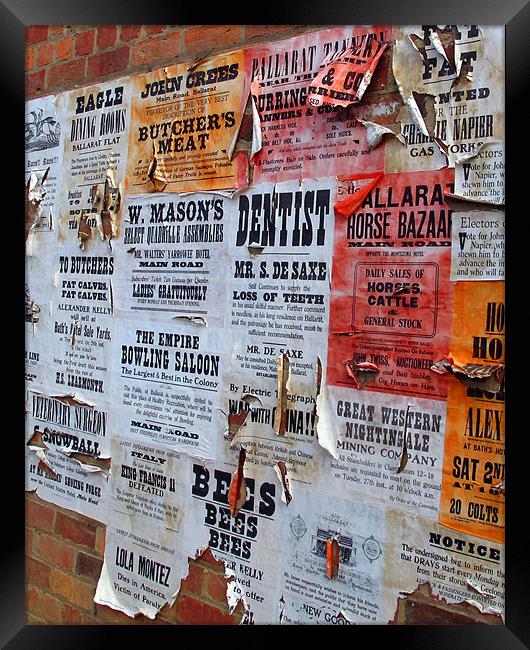 Peeling posters Ballarat Victoria Australia Framed Print by David Worthington