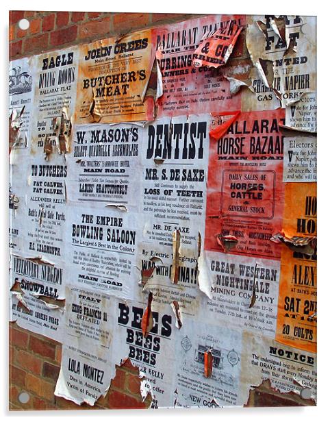 Peeling posters Ballarat Victoria Australia Acrylic by David Worthington