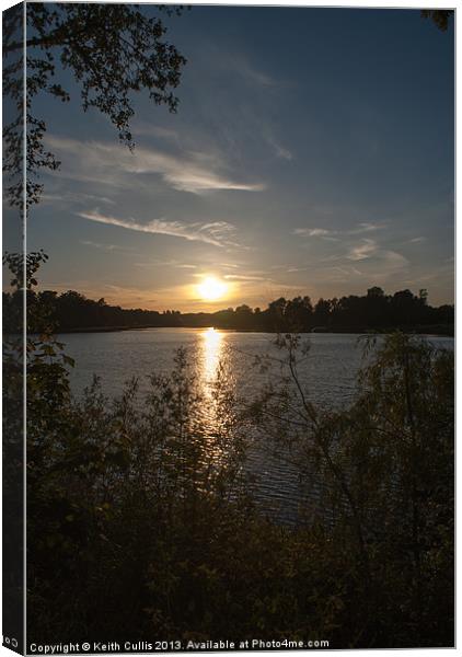 Lake Sunset Canvas Print by Keith Cullis